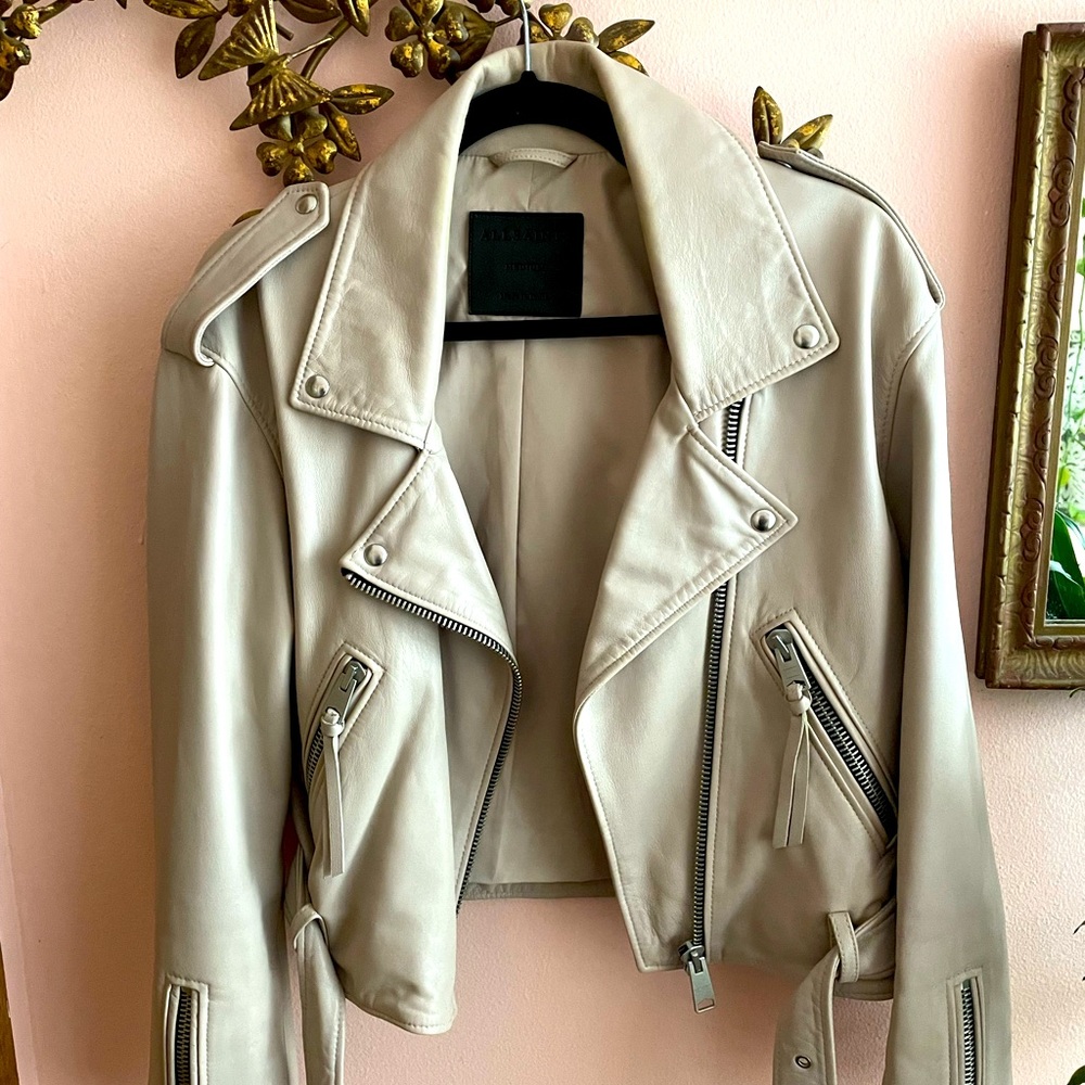 All Saints Lamb Leather Jacket Size Medium